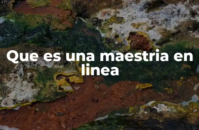 Que es una Maestria en Linea