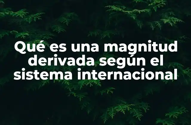 Qué es una Magnitud Derivada según el Sistema Internacional