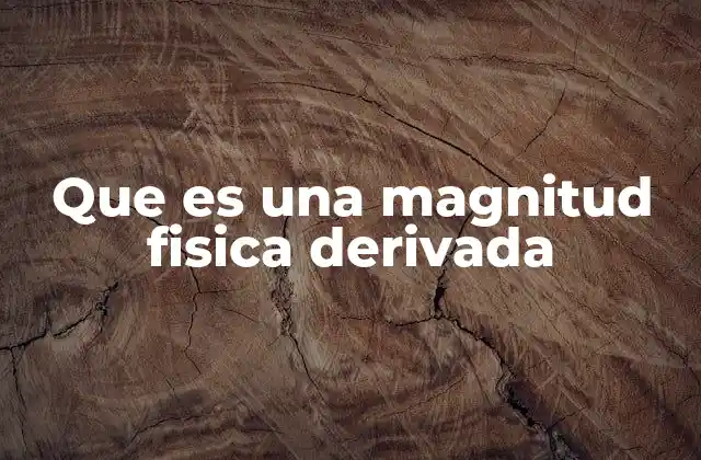 Que es una Magnitud Fisica Derivada