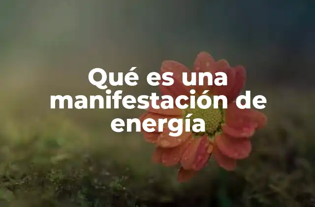 Qué es una Manifestación de Energía