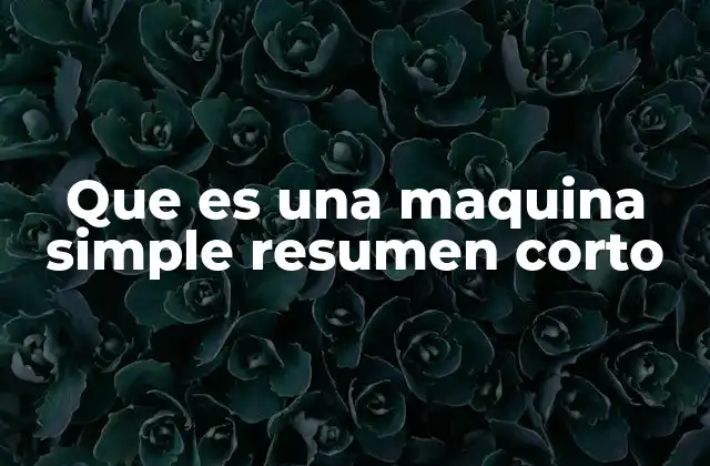 Que es una Maquina Simple Resumen Corto 2 La importancia de las máquinas simples en la evolución tecnológica