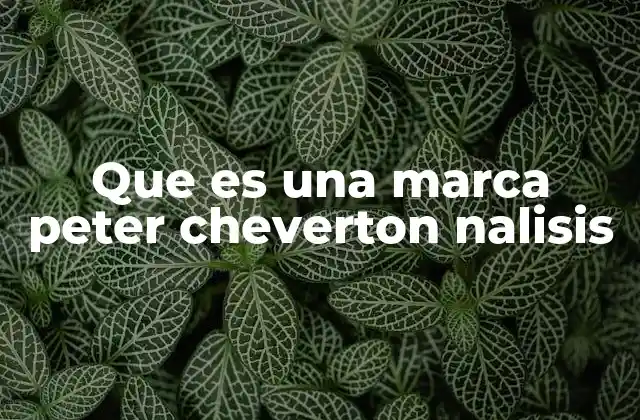 Que es una Marca Peter Cheverton Nalisis