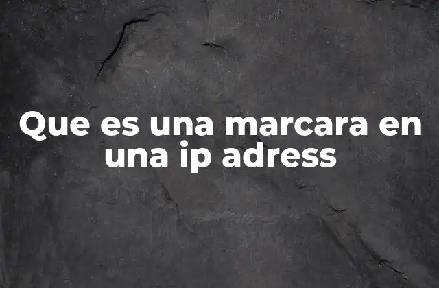 Que es una Marcara en una Ip Adress