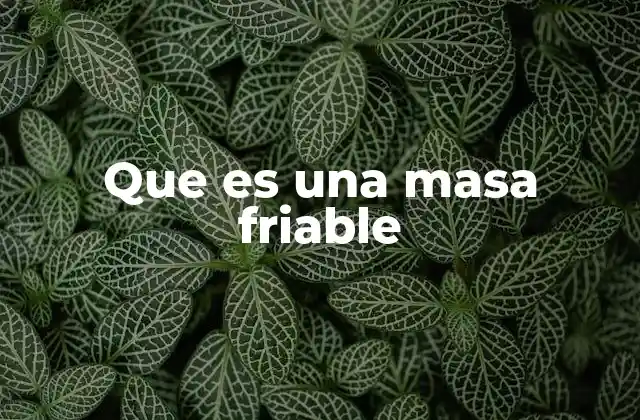 Que es una Masa Friable