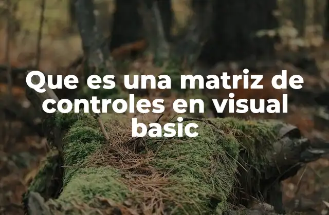 Que es una Matriz de Controles en Visual Basic 2 ¿Cómo se utilizan las matrices de controles en la programación gráfica?