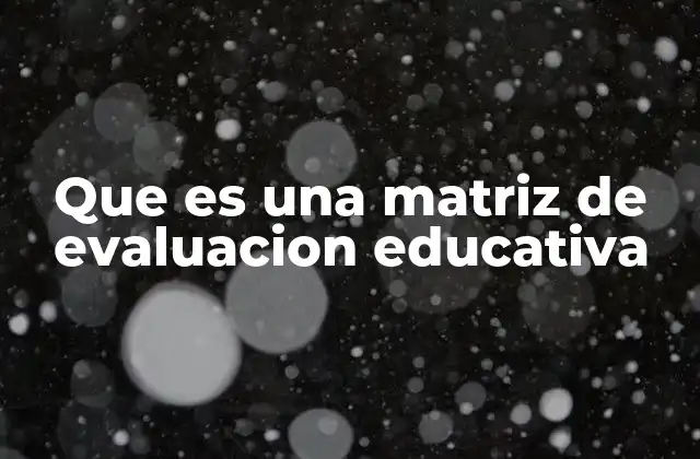 Que es una Matriz de Evaluacion Educativa