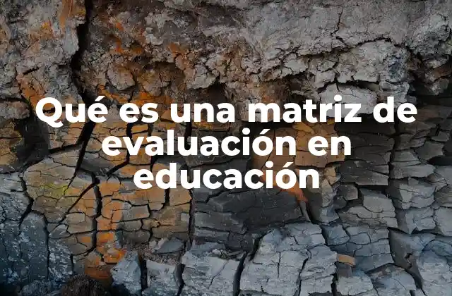Qué es una Matriz de Evaluación en Educación