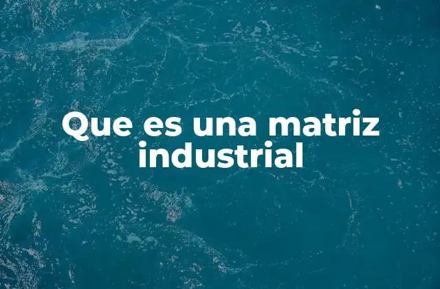 Que es una Matriz Industrial