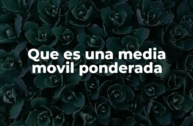 Que es una Media Movil Ponderada