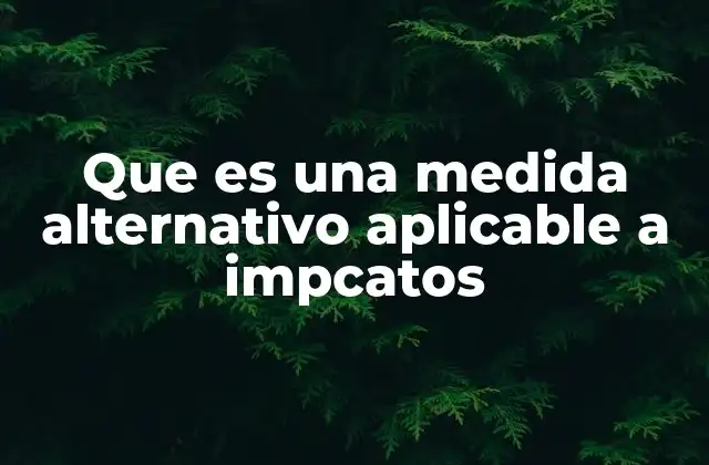 Que es una Medida Alternativo Aplicable a Impcatos 2 El enfoque de mitigación en contextos legales y ambientales