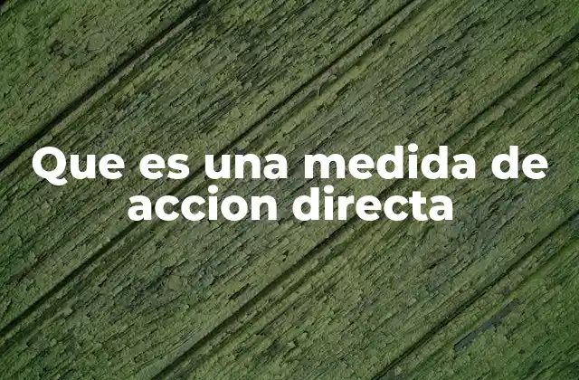 Que es una Medida de Accion Directa 2 La importancia de actuar sin intermediarios