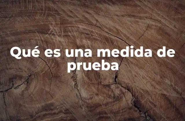 Qué es una Medida de Prueba