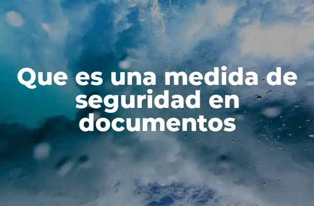 Que es una Medida de Seguridad en Documentos
