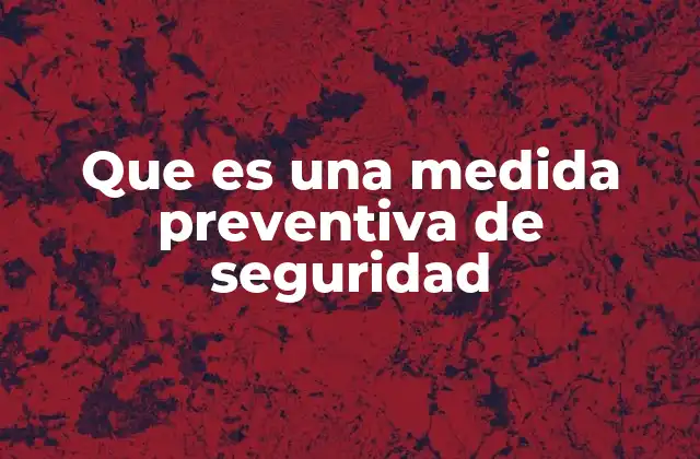 Que es una Medida Preventiva de Seguridad