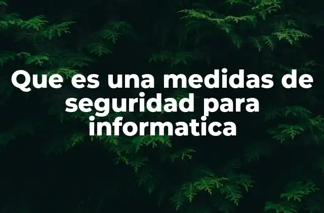 Que es una Medidas de Seguridad para Informatica