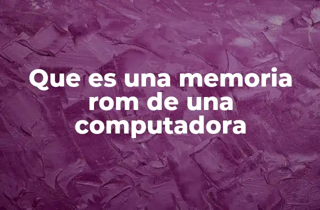 Que es una Memoria Rom de una Computadora