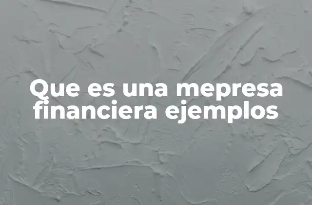 Que es una Mepresa Financiera Ejemplos