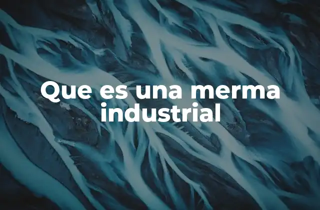 Que es una Merma Industrial