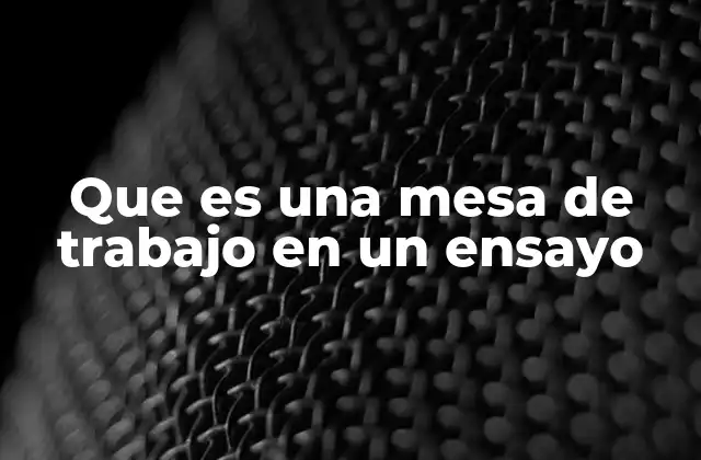 Que es una Mesa de Trabajo en un Ensayo