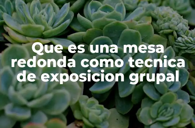 Que es una Mesa Redonda como Tecnica de Exposicion Grupal