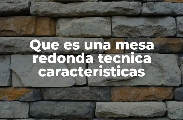 Que es una Mesa Redonda Tecnica Caracteristicas
