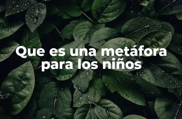 Que es una Metáfora para los Niños