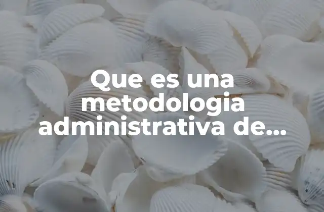 Que es una Metodologia Administrativa de Dominio Publico