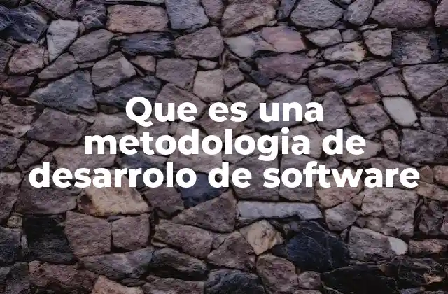 Que es una Metodologia de Desarrolo de Software