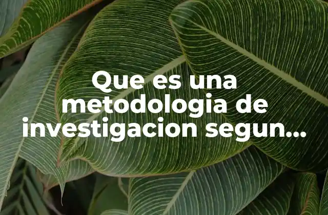 Que es una Metodologia de Investigacion Segun Gonzalez