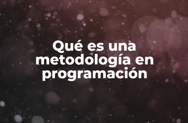 Qué es una Metodología en Programación