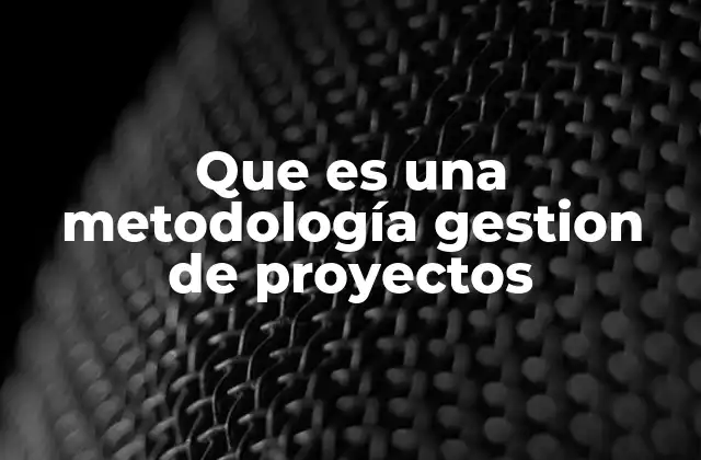 Que es una Metodología Gestion de Proyectos