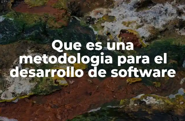 Que es una Metodologia para el Desarrollo de Software