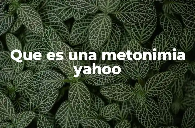 Que es una Metonimia Yahoo
