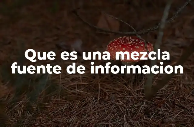 Que es una Mezcla Fuente de Informacion