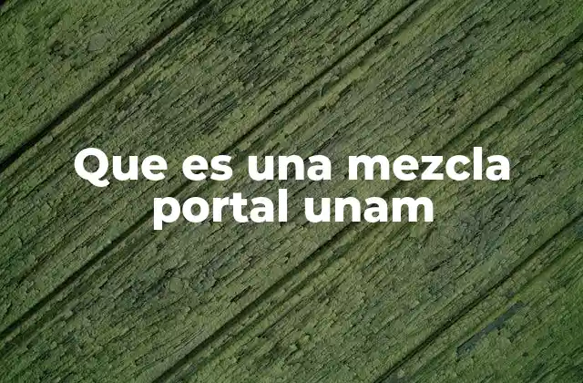 Que es una Mezcla Portal Unam