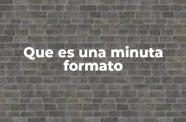 Que es una Minuta Formato