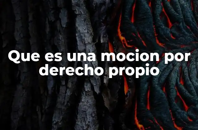 Que es una Mocion por Derecho Propio