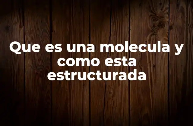 Que es una Molecula y como Esta Estructurada