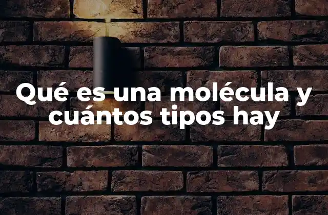 Qué es una Molécula y Cuántos Tipos Hay