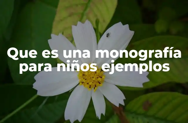 Que es una Monografía para Niños Ejemplos