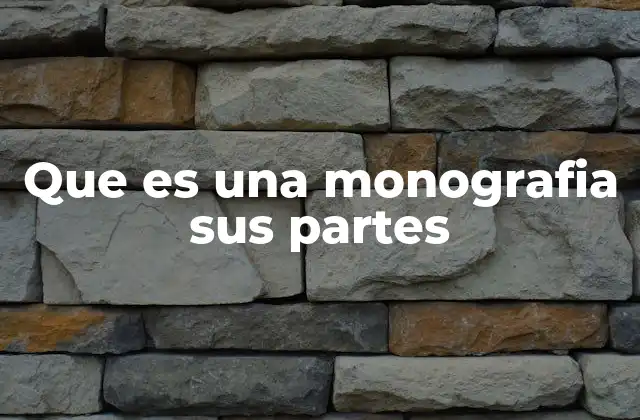 Que es una Monografia Sus Partes