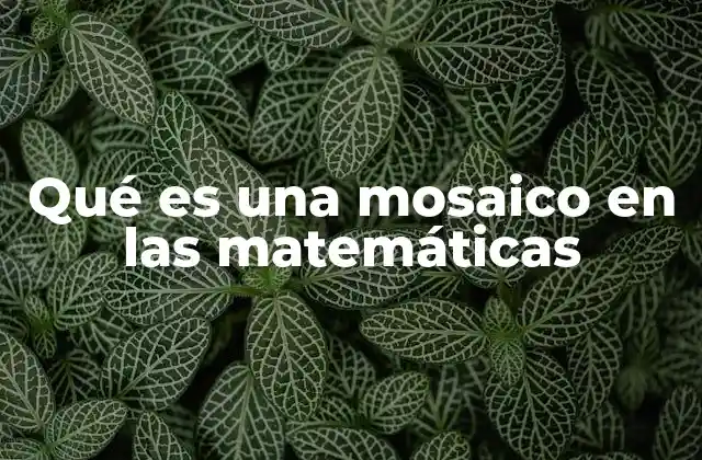 Qué es una Mosaico en las Matemáticas