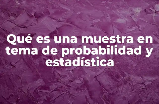 Qué es una Muestra en Tema de Probabilidad y Estadística