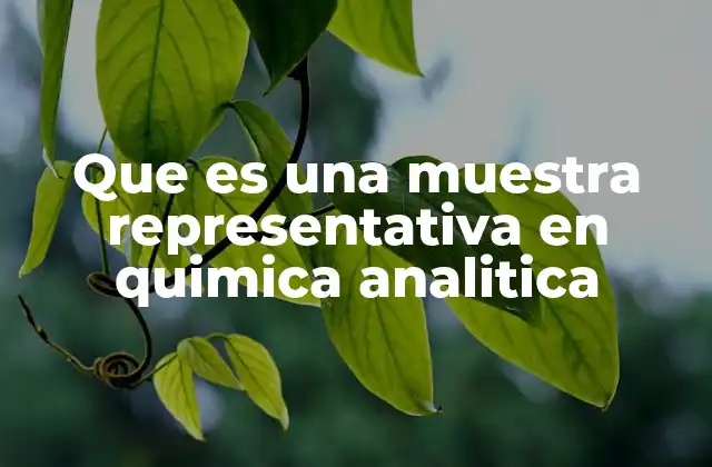 Que es una Muestra Representativa en Quimica Analitica