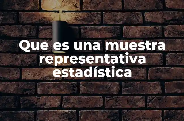 Que es una Muestra Representativa Estadística