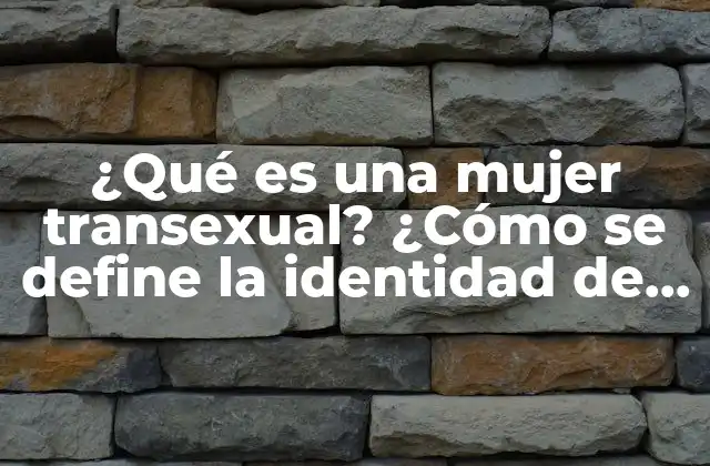 ¿qué es una Mujer Transexual? ¿cómo Se Define la Identidad de Género?