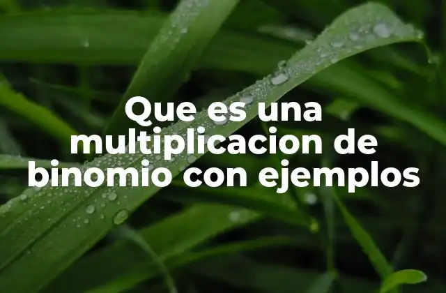 Que es una Multiplicacion de Binomio con Ejemplos