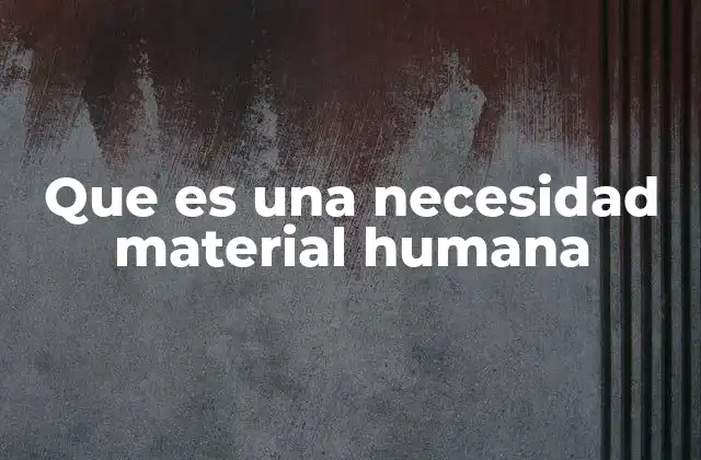 Que es una Necesidad Material Humana
