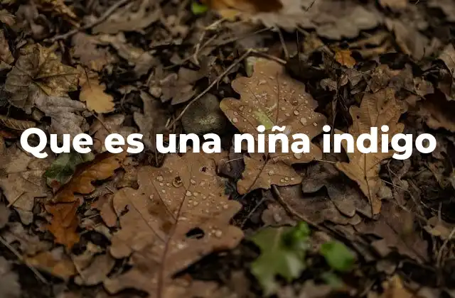 Que es una Niña Indigo