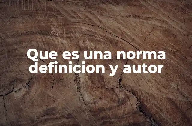 Que es una Norma Definicion y Autor